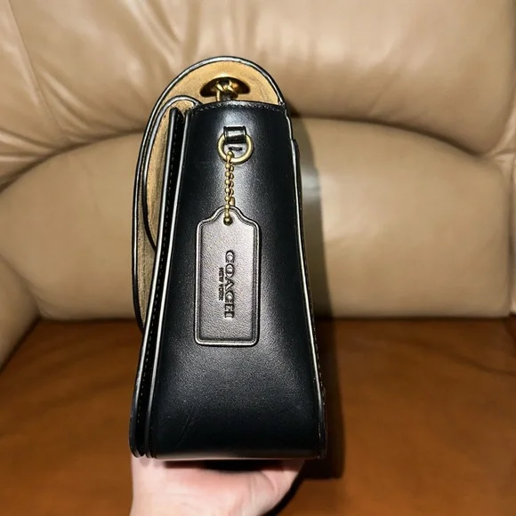 🔥🔥🔥Coach Black Leather Madison Shoulder Bag Crossbody Bag - Picture 7 of 14